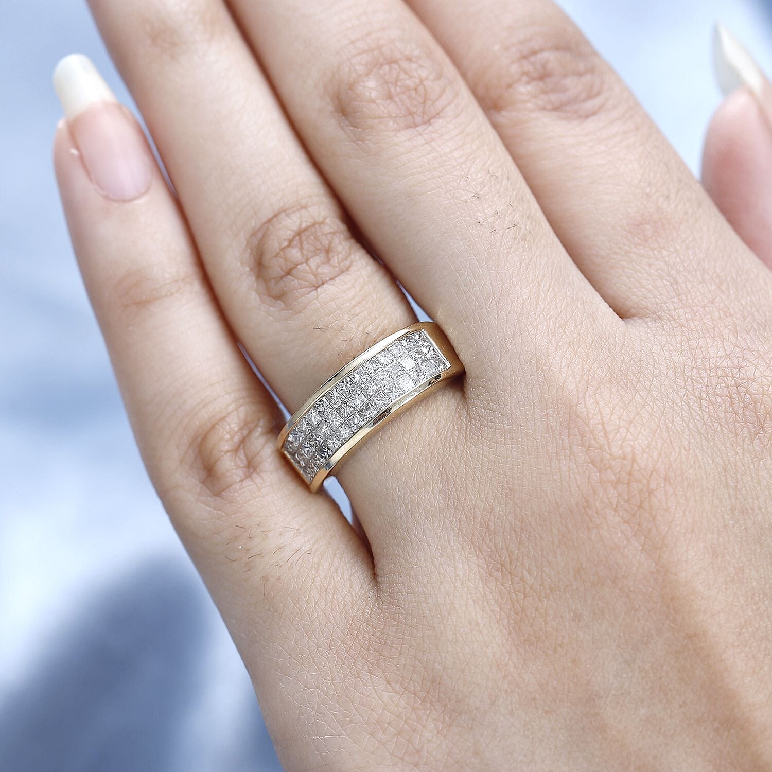 Manhattan Closeout Deal - 14K Yellow Gold Certified Diamond Ring 1.00 Ct, Gold Wt 5.18 GM