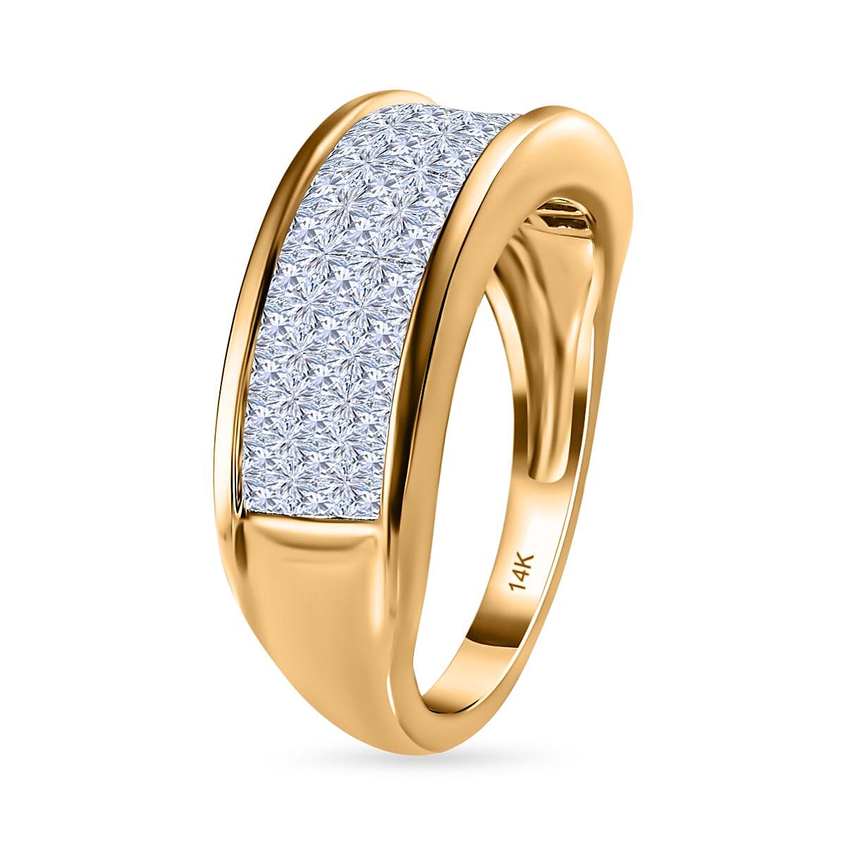 Manhattan Closeout Deal - 14K Yellow Gold Certified Diamond Ring 1.00 Ct, Gold Wt 5.18 GM
