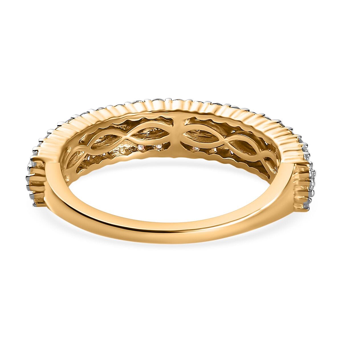 9K Yellow Gold Diamond Cluster Ring 0.95 Ct