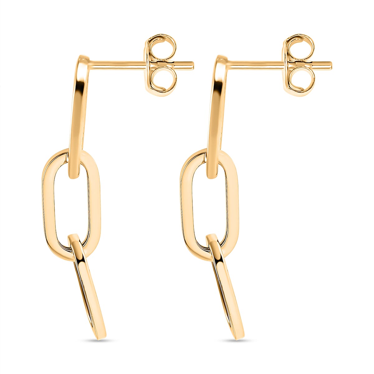 Vicenza Closeout - 9K Yellow Gold Paperclip Drop Earrings