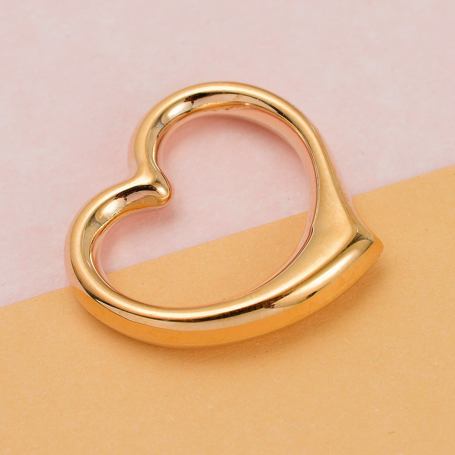 Designer Inspired - 9K Gold Open Heart Pendant (23mm Wide)