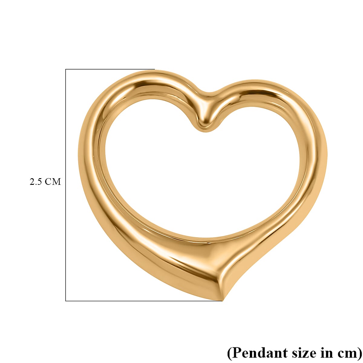 Designer Inspired - 9K Gold Open Heart Pendant (23mm Wide)