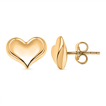 9K Yellow Gold Heart Stud Earrings