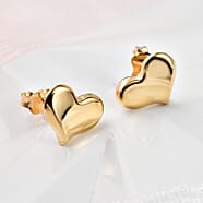 9K Yellow Gold Heart Stud Earrings 7674398 TJC