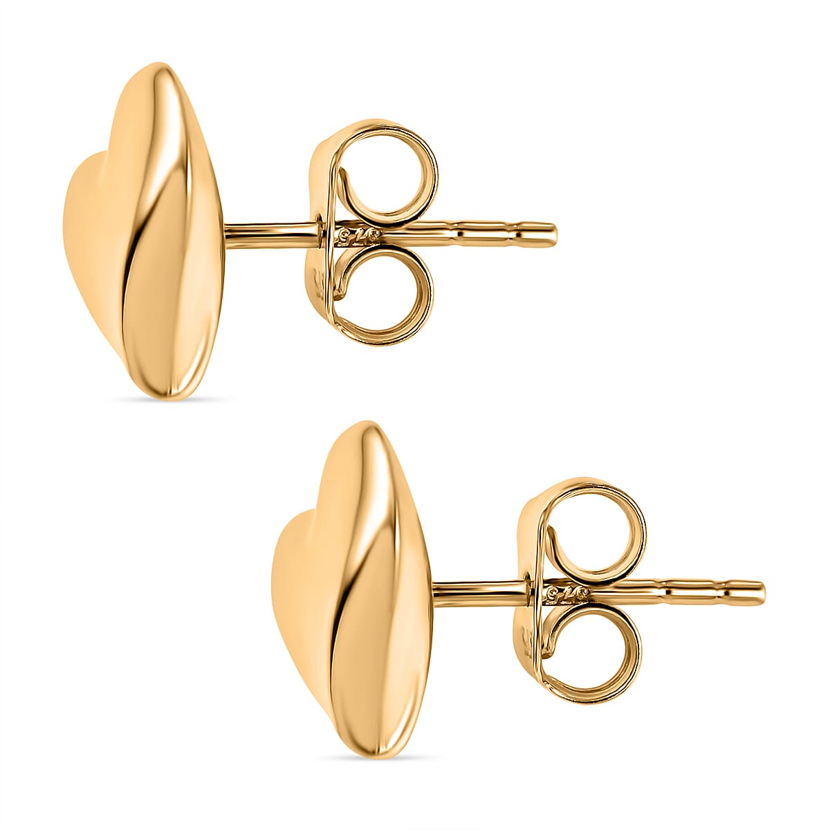 Vicenza Exclusive- 9K Yellow Gold Heart Stud Earrings