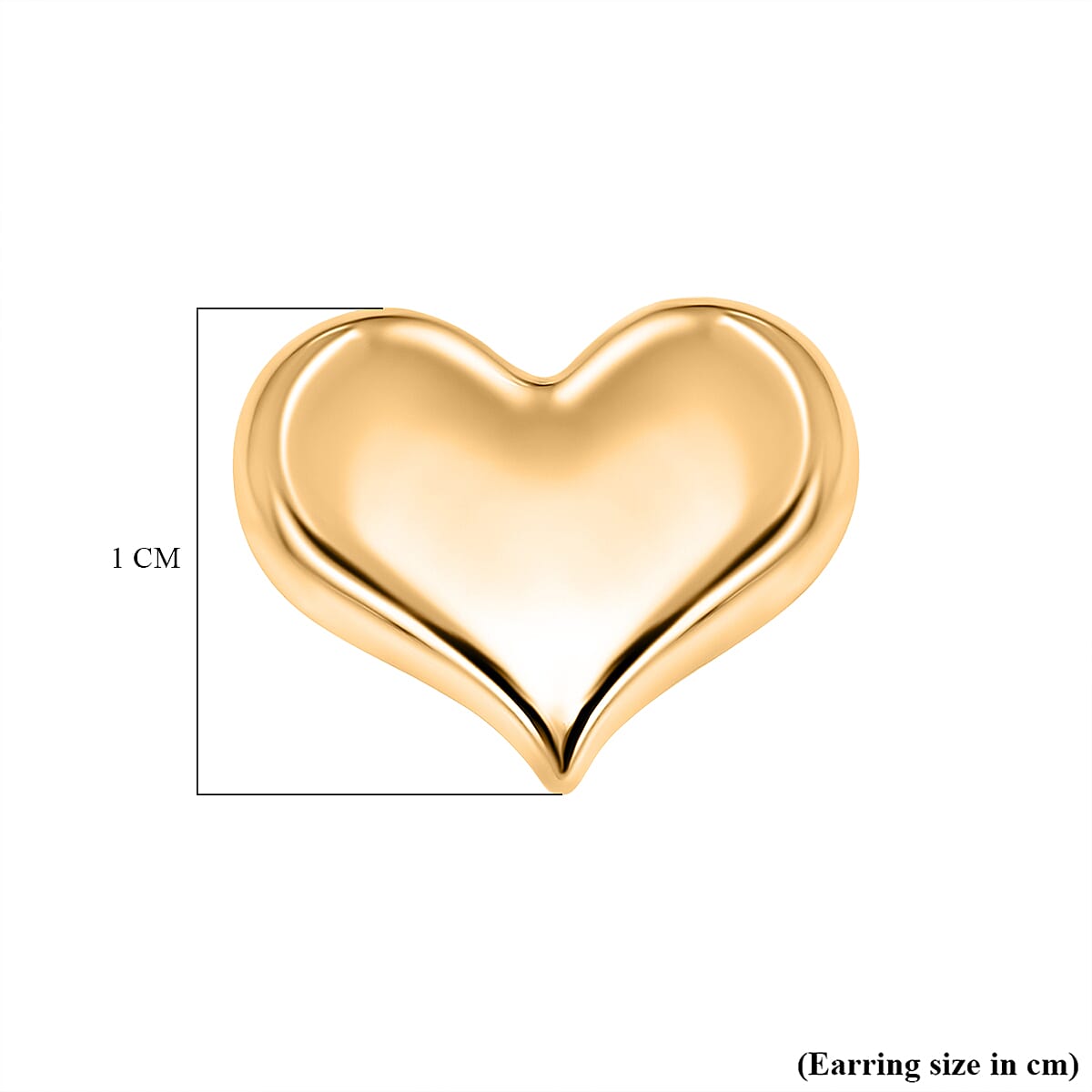 Vicenza Exclusive- 9K Yellow Gold Heart Stud Earrings