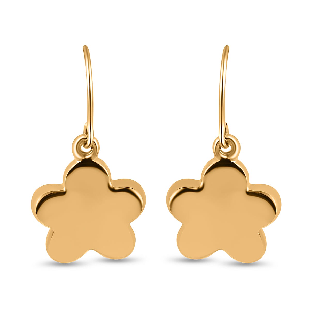 9K Yellow Gold Floral Drop Earrings