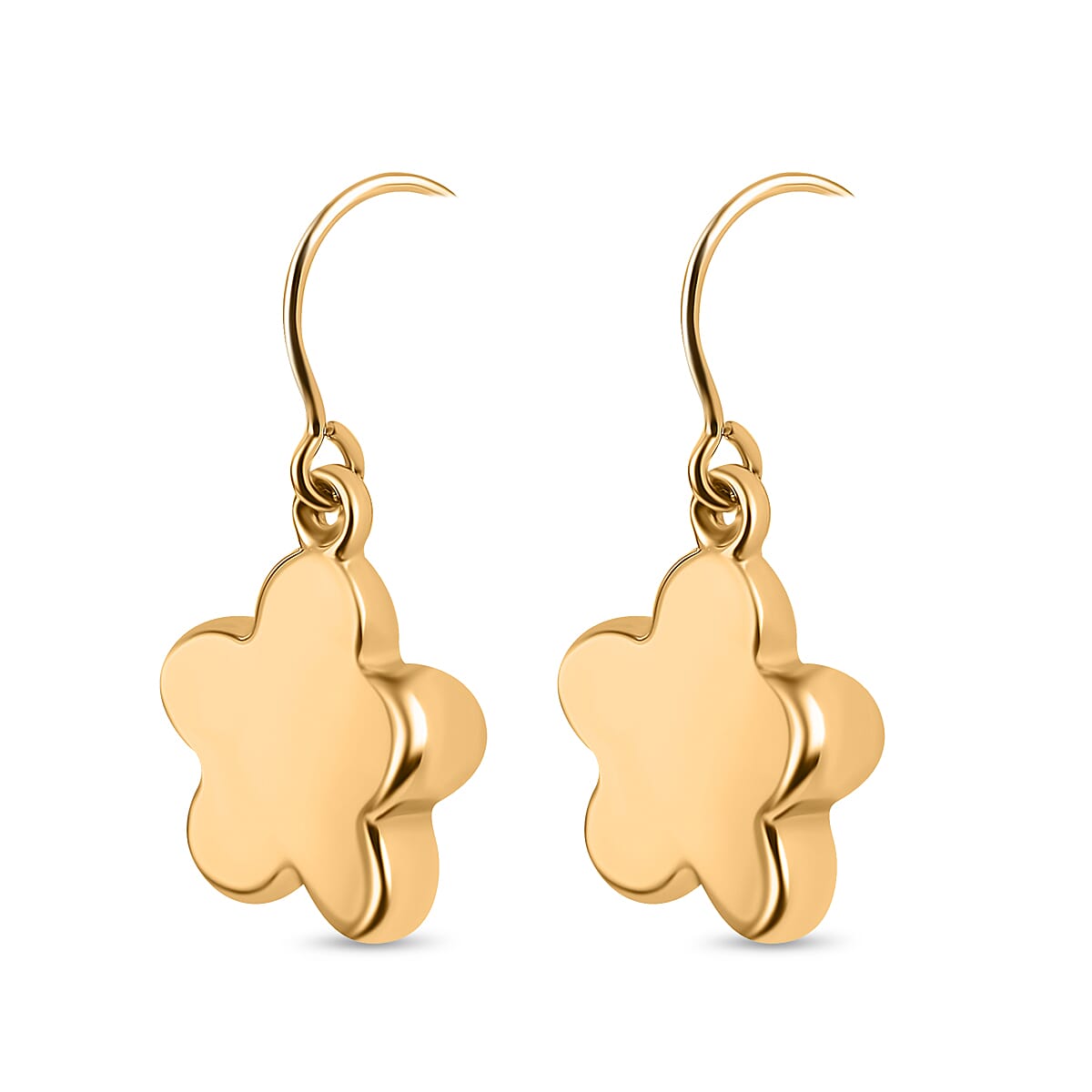 9K Yellow Gold Floral Drop Earrings