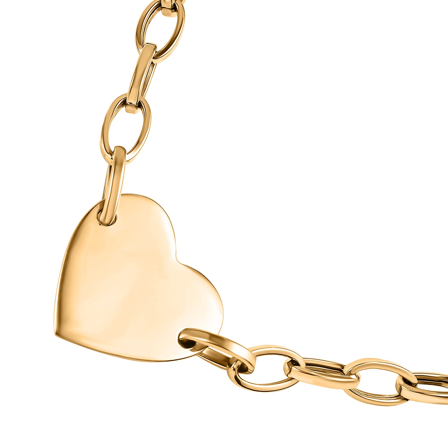 Closeout Deal 9K Yellow Gold Heart Necklace (Size - 20), Gold Wt 6.76 GM