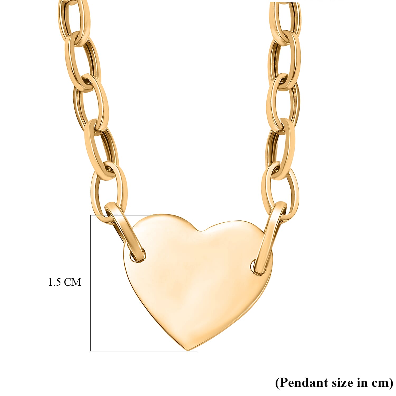 Closeout Deal 9K Yellow Gold Heart Necklace (Size - 20), Gold Wt 6.76 GM