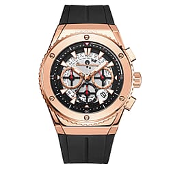 Limited Edition Mann Egerton Hand Assembled Fusion Steel -Rose Gold Seiko Quartz Chronograph Movement Watch