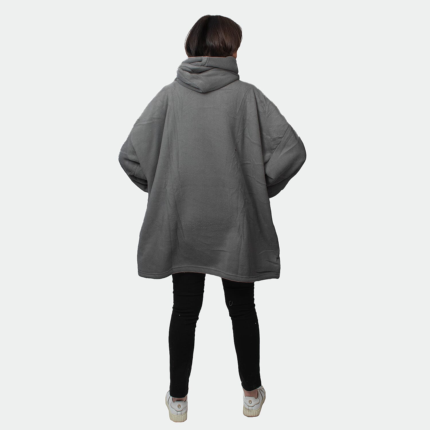 Oversized Fleece Blanket Hoodie - Grey