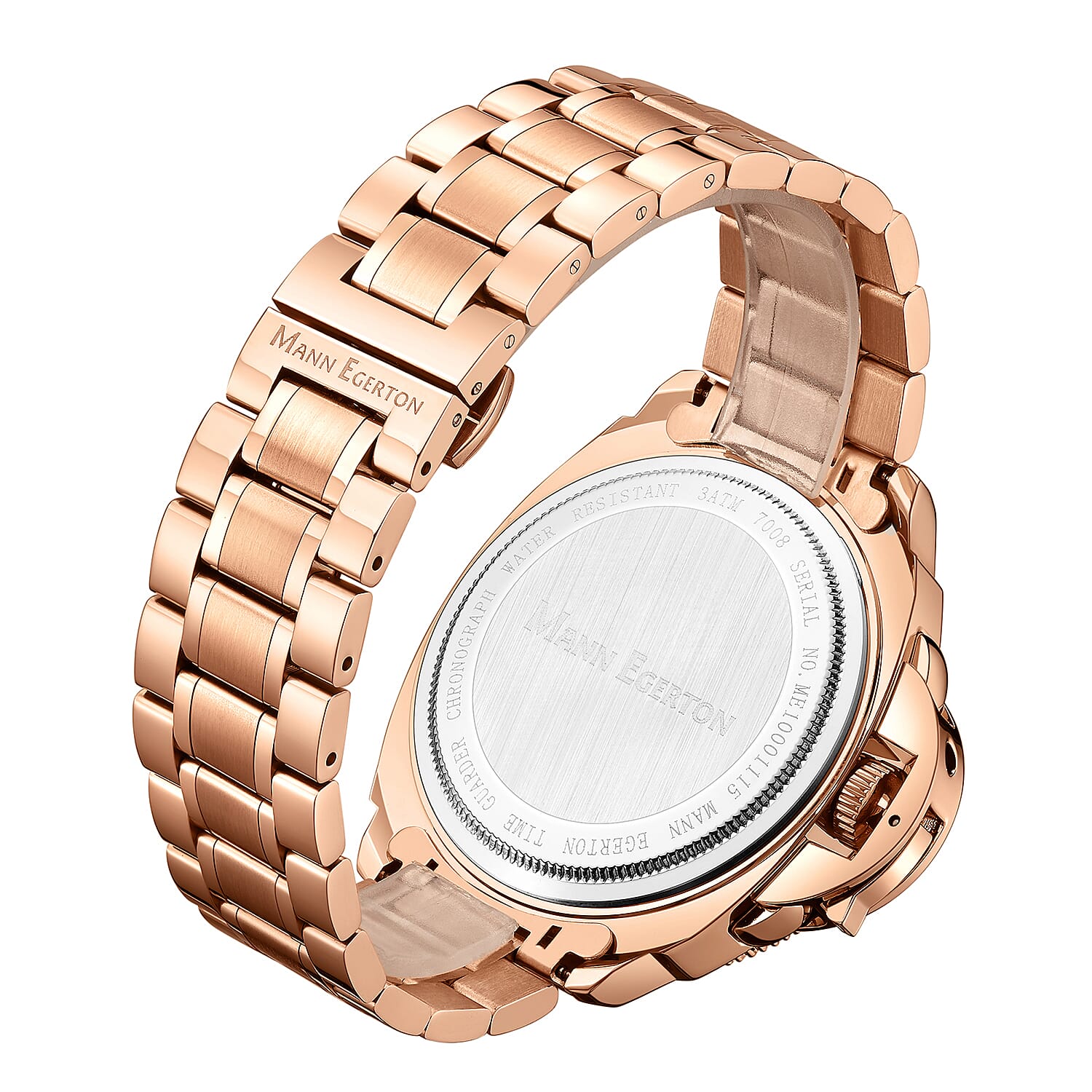 Limited Edition Mann Egerton Hand Assembled Time Guarder Rose Seiko Quartz Chronograph Movement Watch