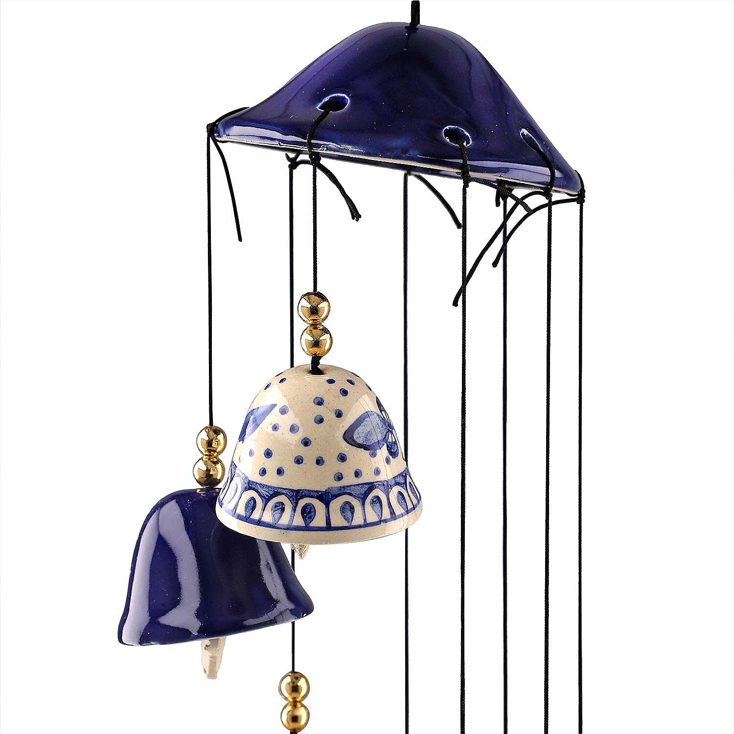 Ceramic Hanging 8 Bells in Gift Box- Blue
