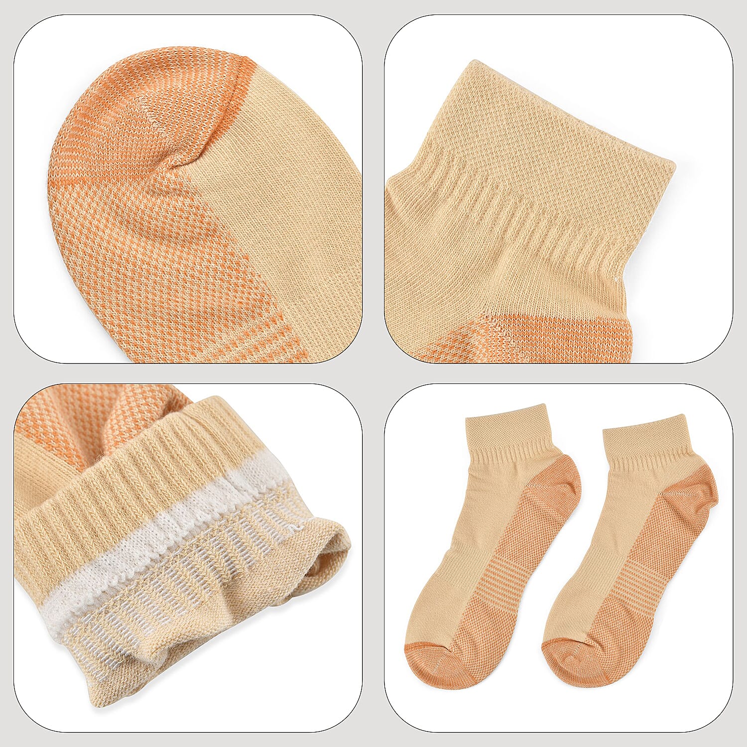 Set of 4 Copper Fibre Socks (Size S-M- 5 to 10) - Orange Set of 4 Copper Fibre Socks (Size S-M- 5 to 10) - Orange