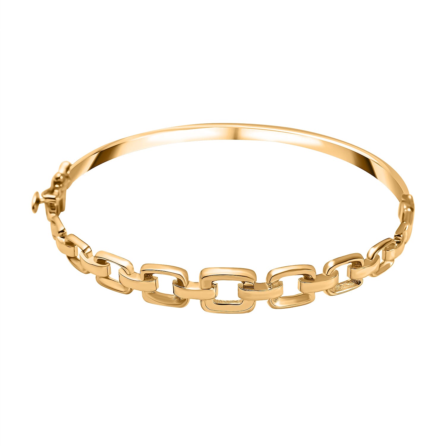 Manhattan Close Out Deal - 9K Yellow Gold Square Link Bangle (Size 7.5) Gold Wt 6.50 GM