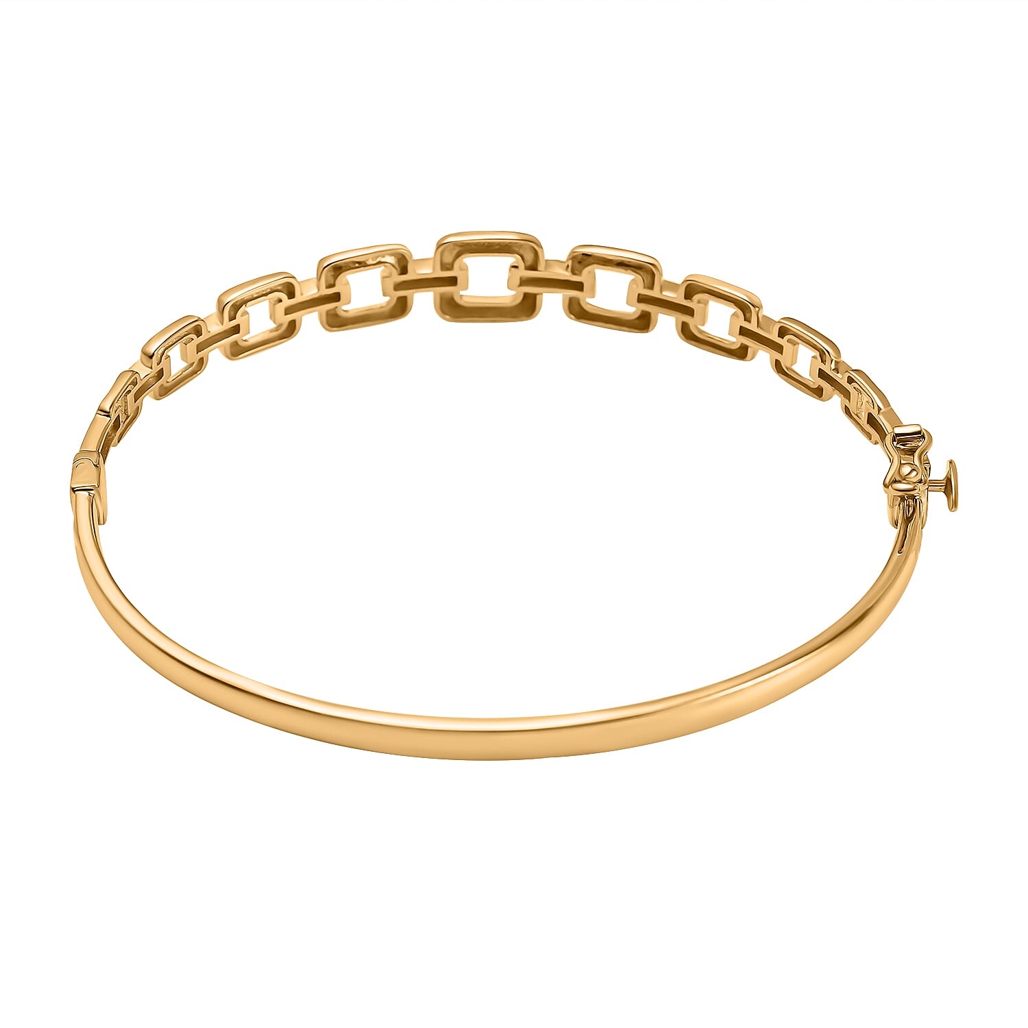 Manhattan Close Out Deal - 9K Yellow Gold Square Link Bangle (Size 7.5) Gold Wt 6.50 GM