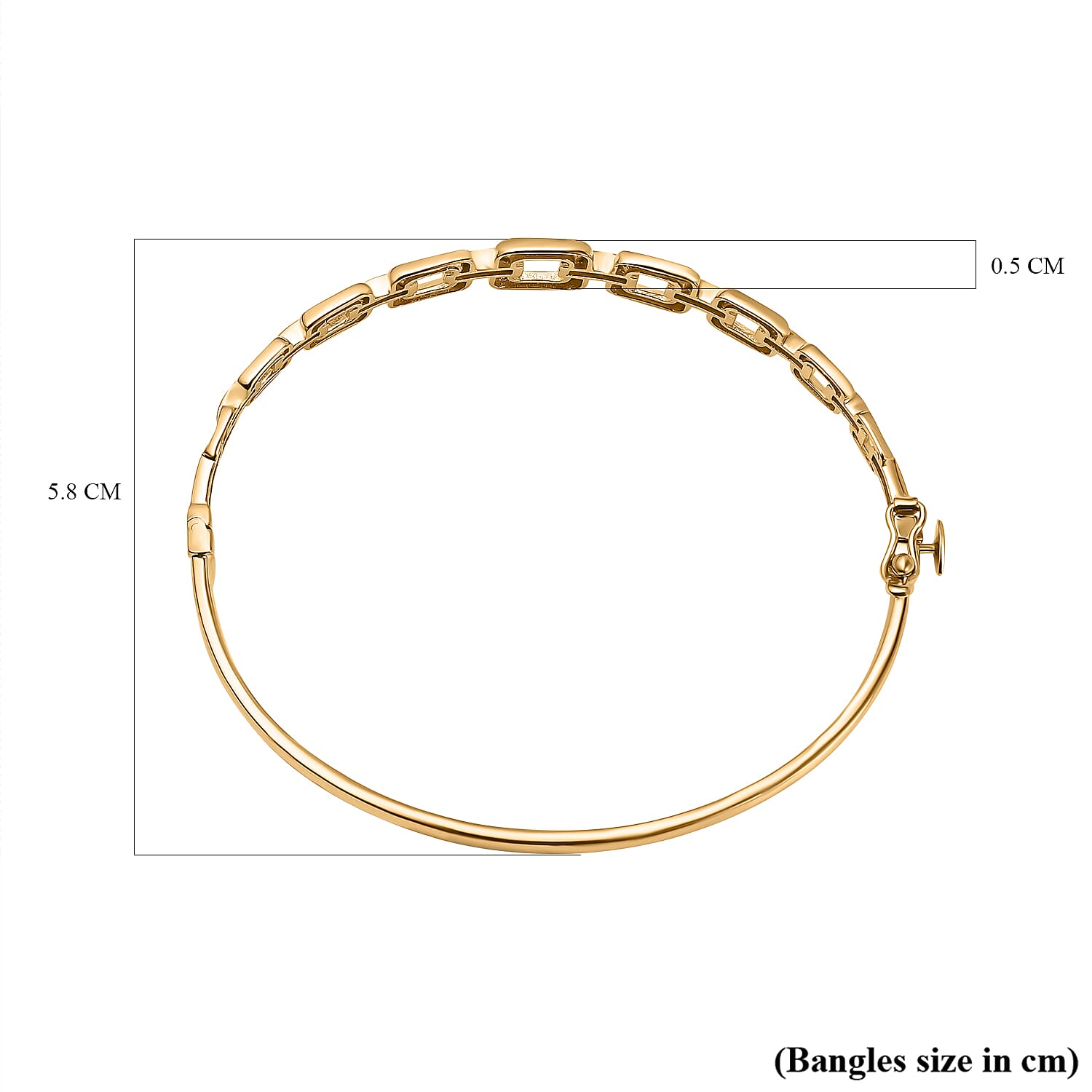 Manhattan Close Out Deal - 9K Yellow Gold Square Link Bangle (Size 7.5) Gold Wt 6.50 GM