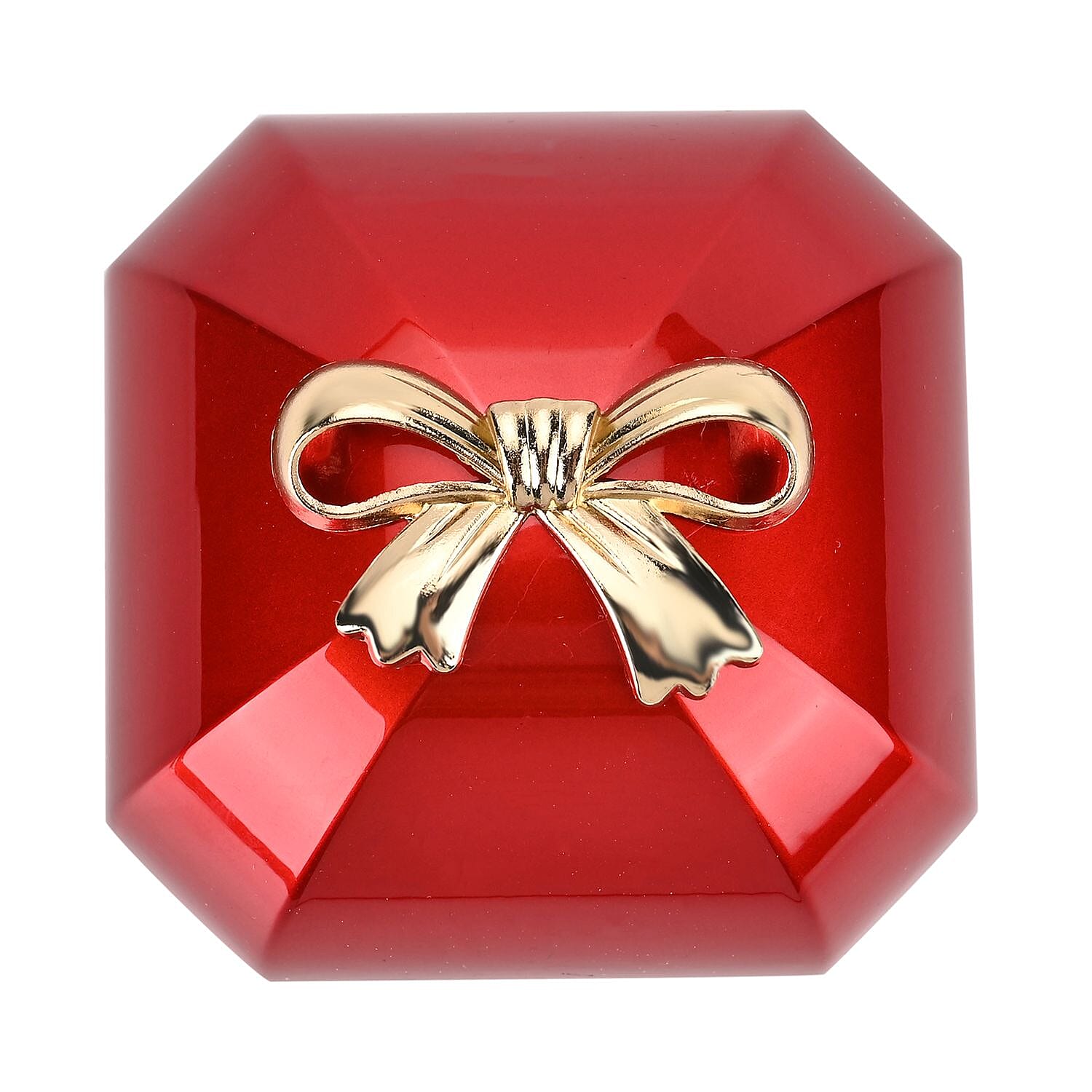 Solid Polish LED Light Necklace & Pendant Box - Red