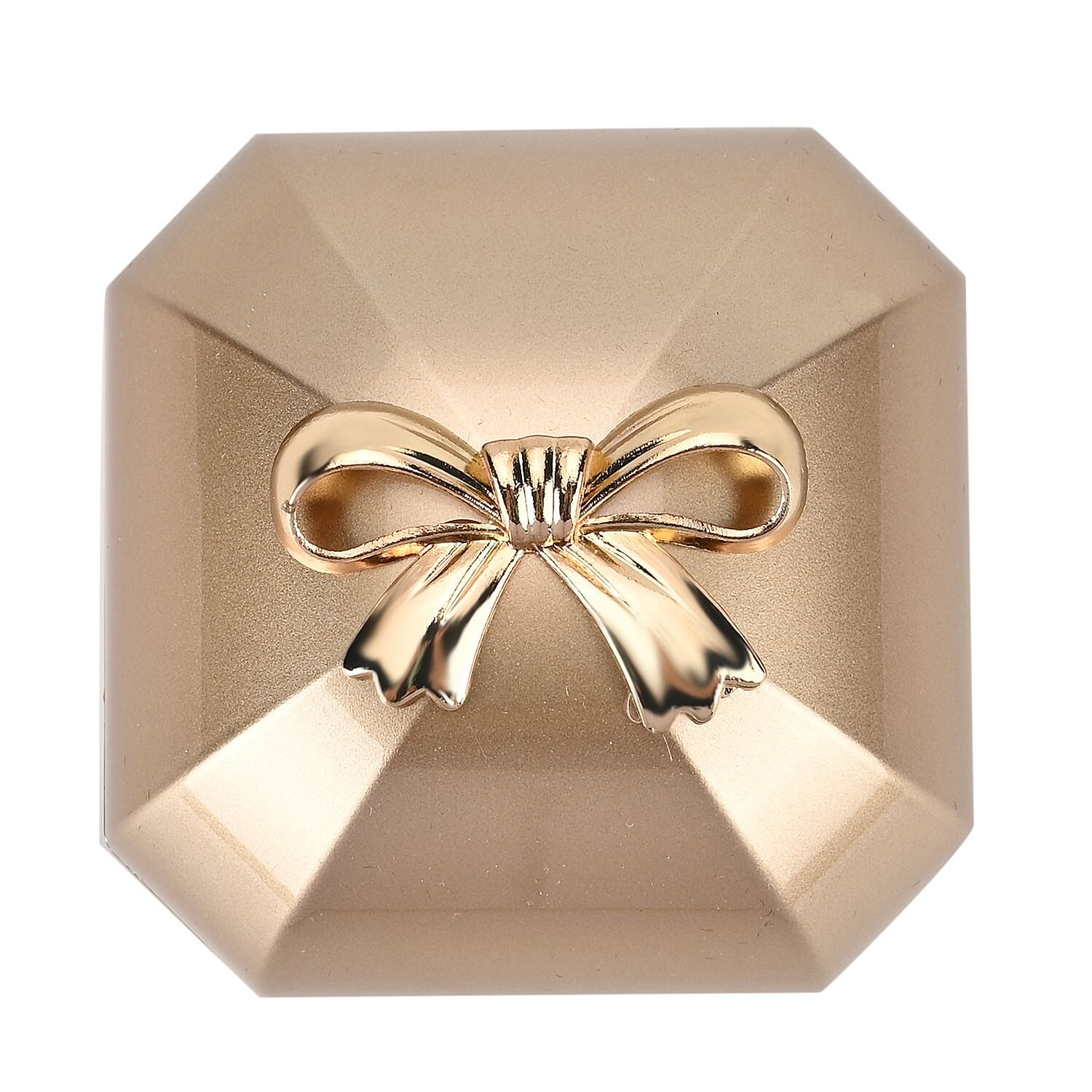 Solid Luxurious Polished Necklace and Pendant Jewellery Box With LED Light & Anti-Tarnish Protection (Size - 7x7x6 cm) - Gold