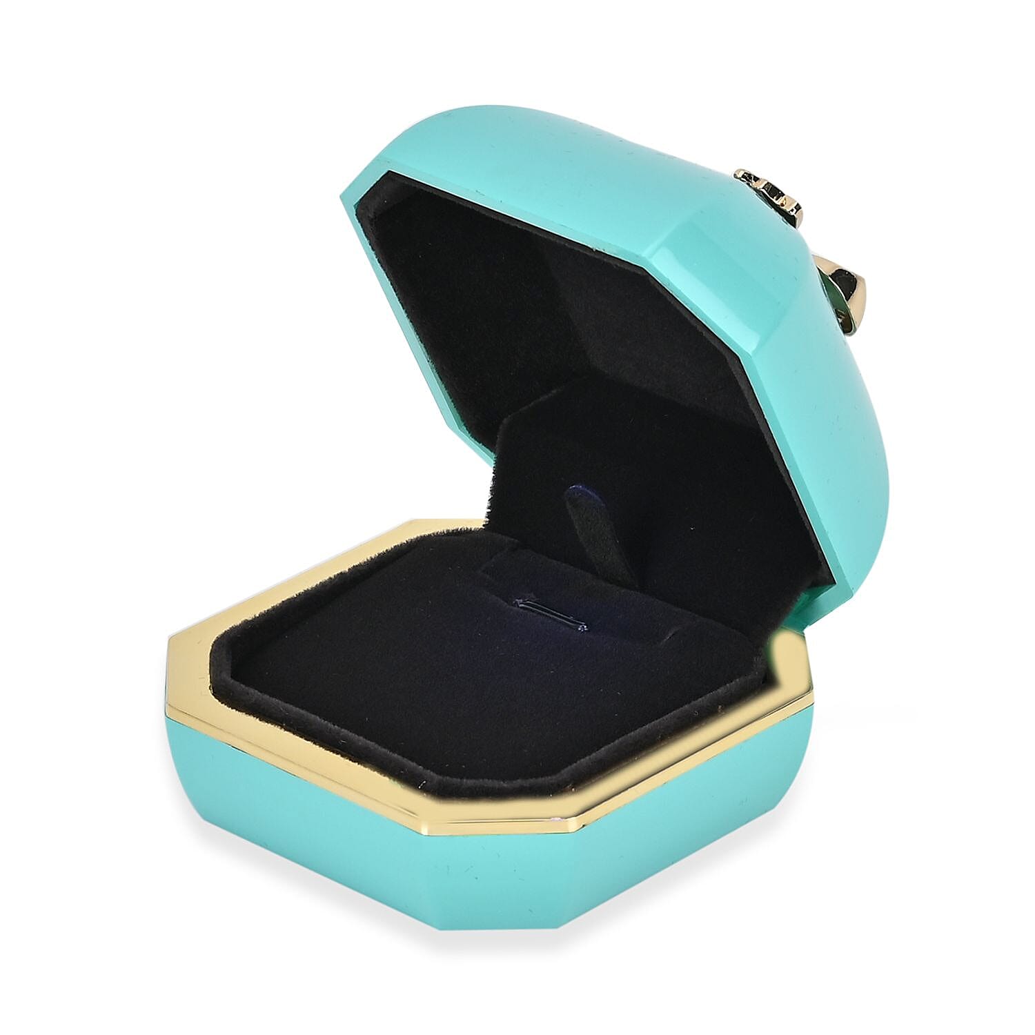 Solid Luxurious Polished Necklace and Pendant Jewellery Box With LED Light & Anti-Tarnish Protection (Size - 7x7x6 cm) - Blue