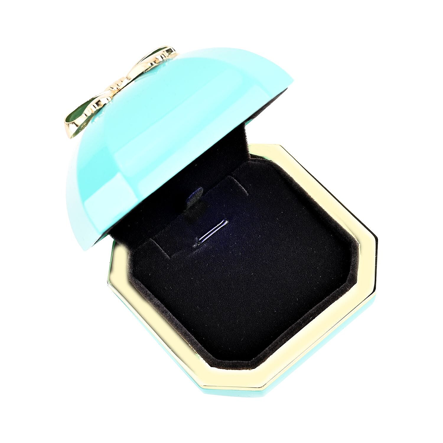Solid Luxurious Polished Necklace and Pendant Jewellery Box With LED Light & Anti-Tarnish Protection (Size - 7x7x6 cm) - Blue