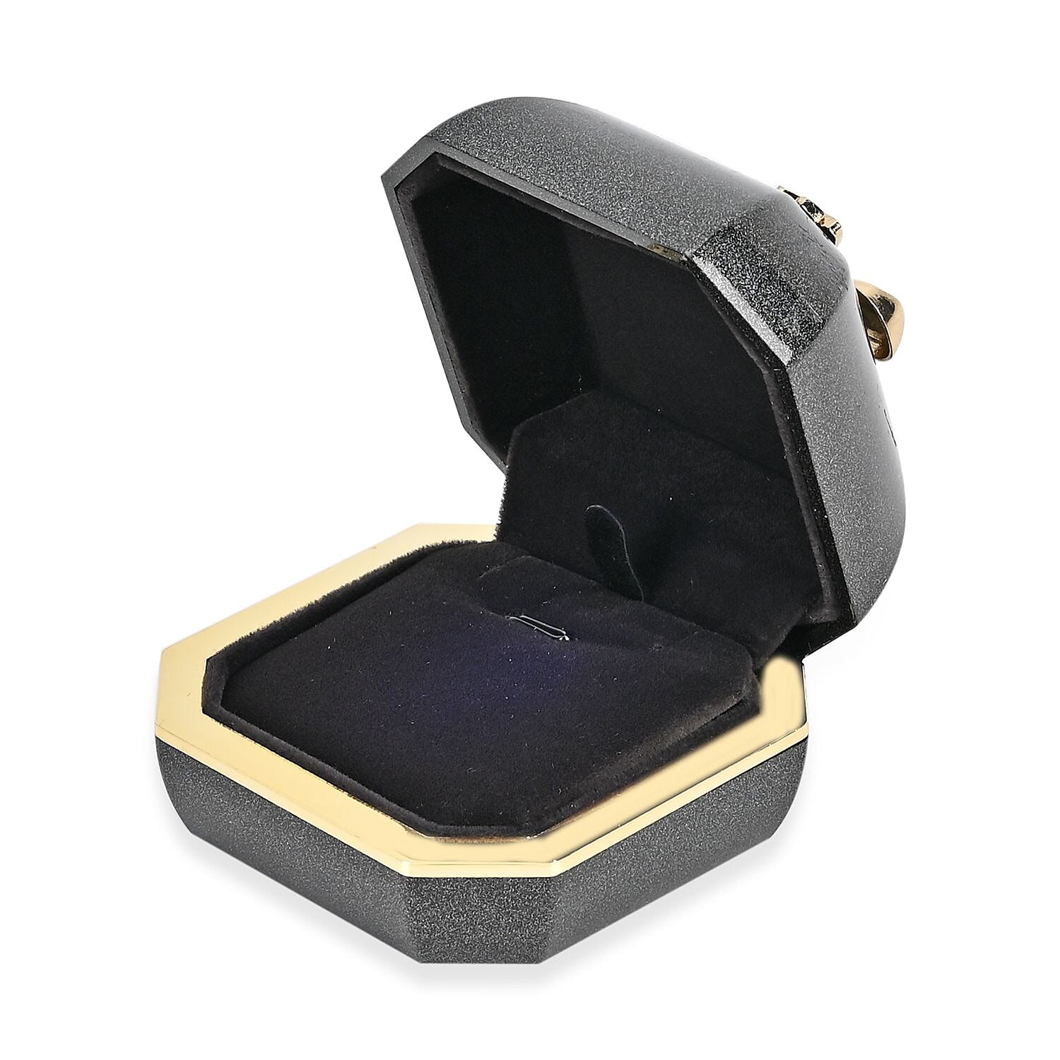 Solid Luxurious Polished Necklace and Pendant Jewellery Box With LED Light & Anti-Tarnish Protection (Size - 7x7x6 cm) - Black
