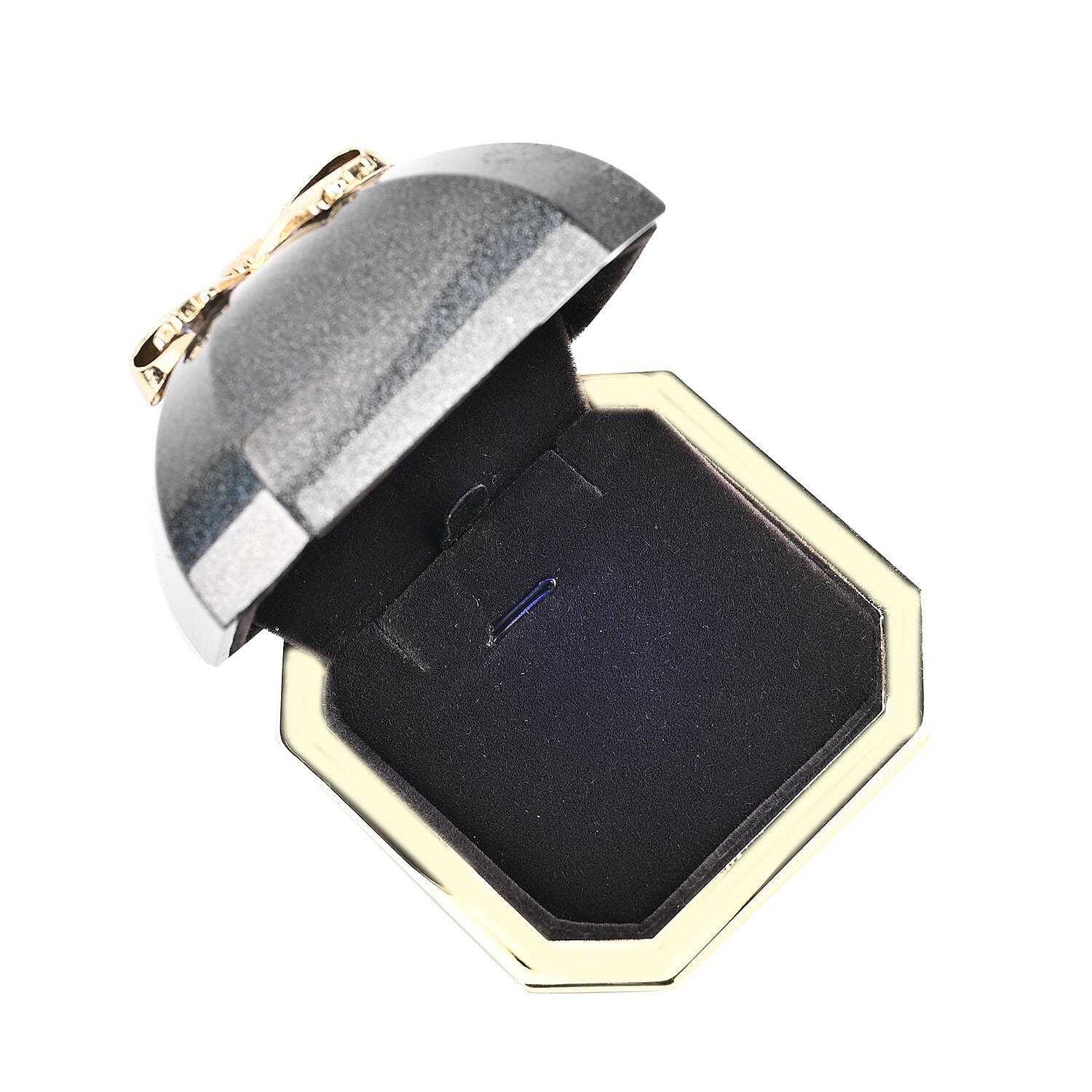 Solid Luxurious Polished Necklace and Pendant Jewellery Box With LED Light & Anti-Tarnish Protection (Size - 7x7x6 cm) - Black