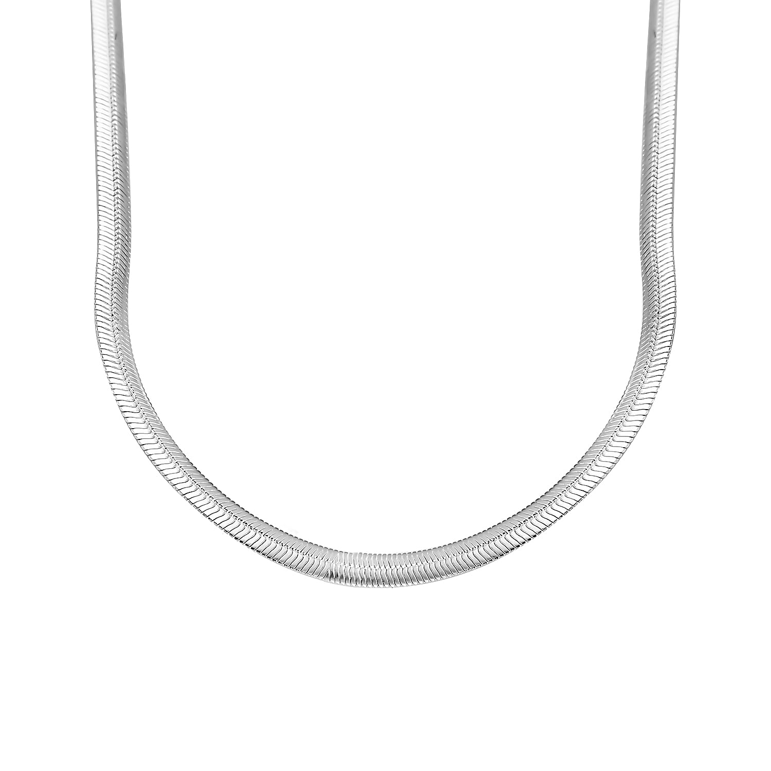 RACHEL GALLEY - Sterling Silver Flat Snake Chain (Size - 18), Silver Wt. 8.00 Gms