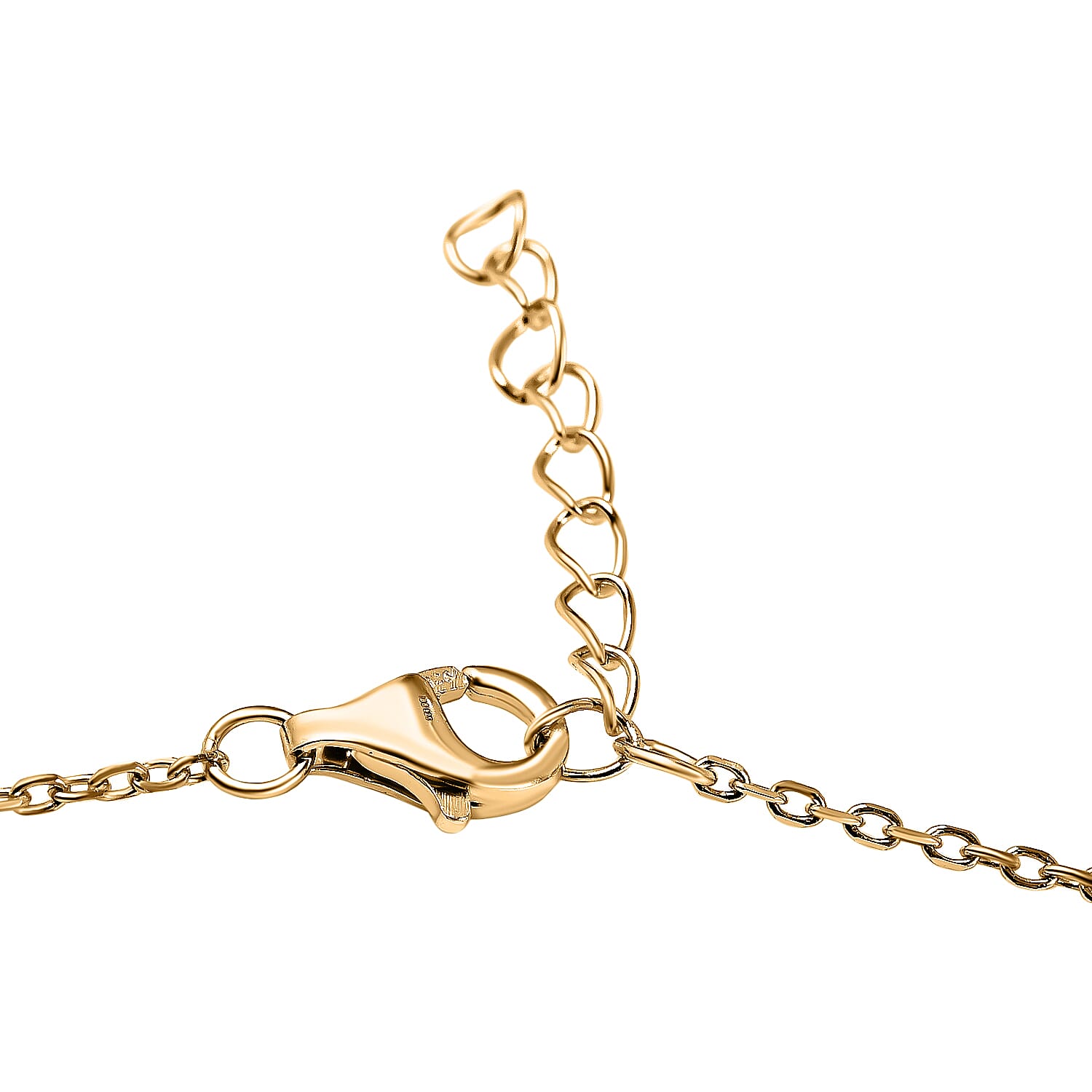 Rachel Galley - Yellow Gold Overlay Sterling Silver Black Enamelled Knot Necklace (Size - 18 With Ext.)