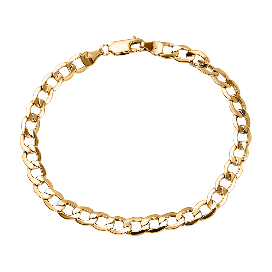 Italian Made Closeout Deal - 9K Yellow Gold Curb Bracelet (Size - 7.5)