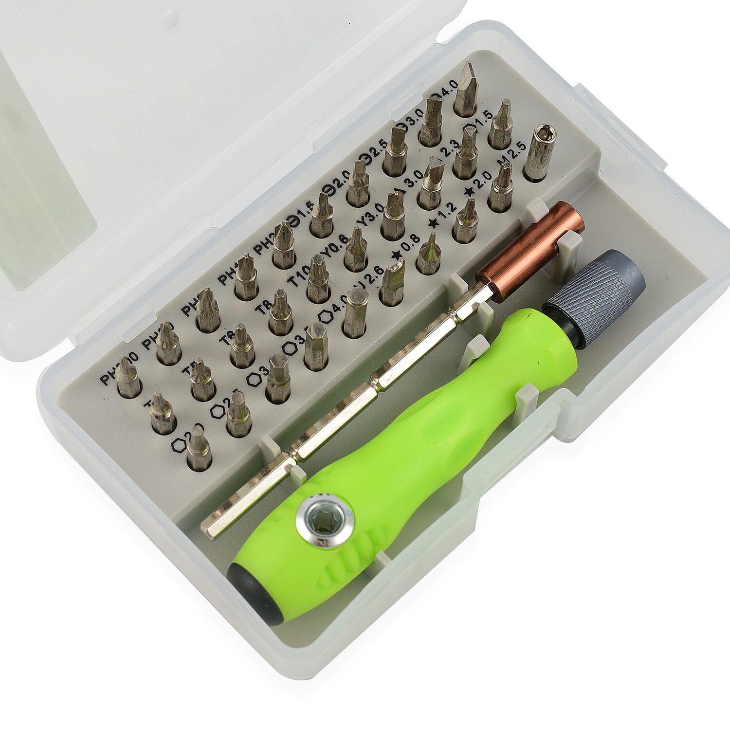 32 in 1 Screwdriver Bits Set with Magnetic Flexible Extension Rod- Green