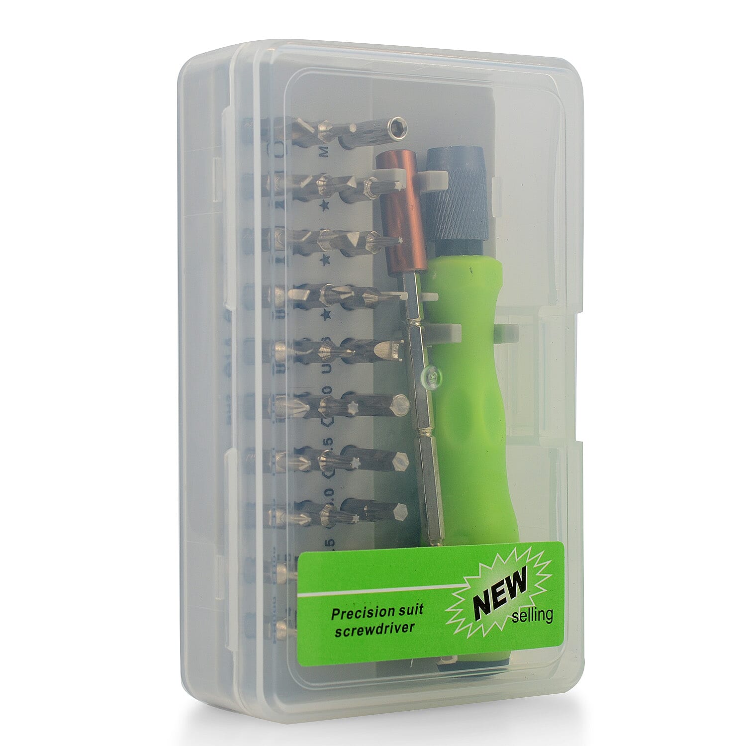 32 in 1 Screwdriver Bits Set with Magnetic Flexible Extension Rod- Green