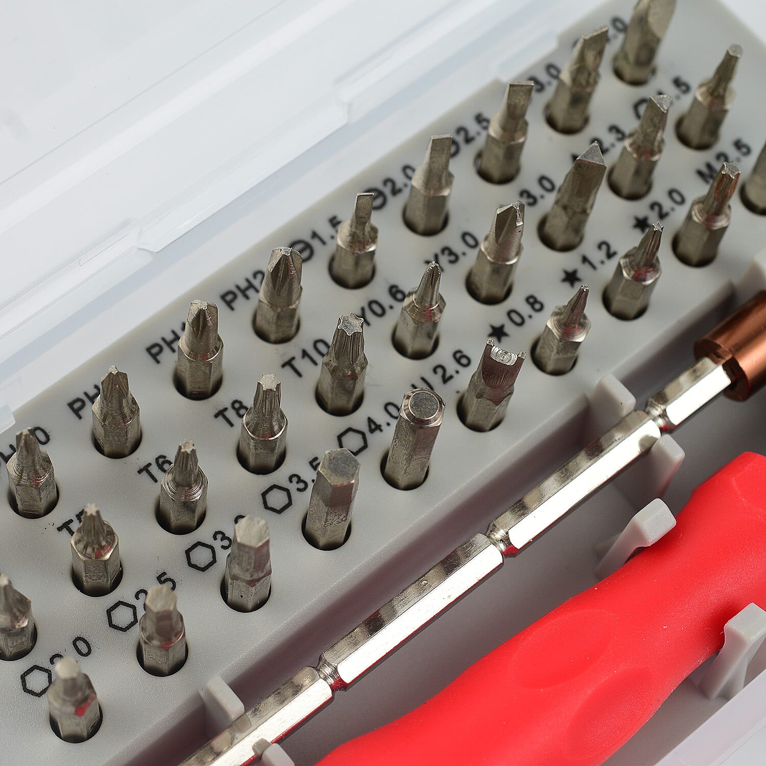 32 in 1 Screwdriver Bits Set with Magnetic Flexible Extension Rod- Red