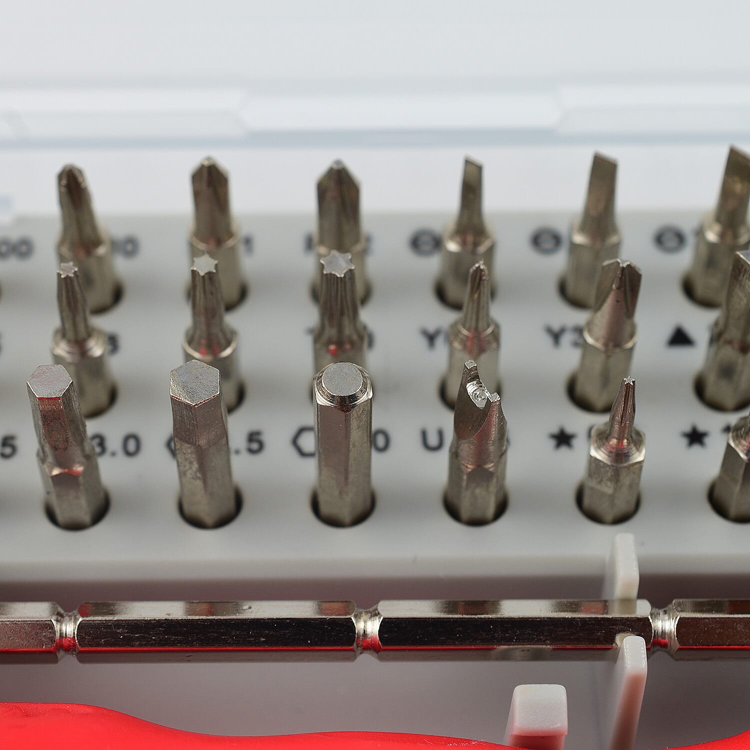 32 in 1 Screwdriver Bits Set with Magnetic Flexible Extension Rod- Red