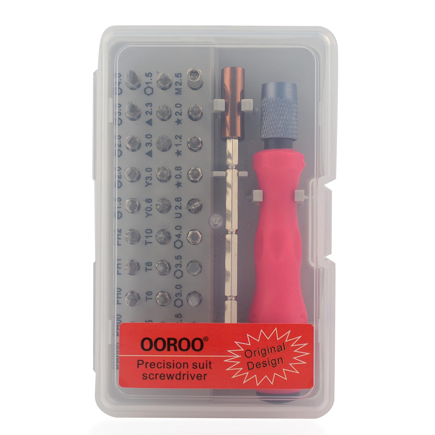32 in 1 Screwdriver Bits Set with Magnetic Flexible Extension Rod- Red