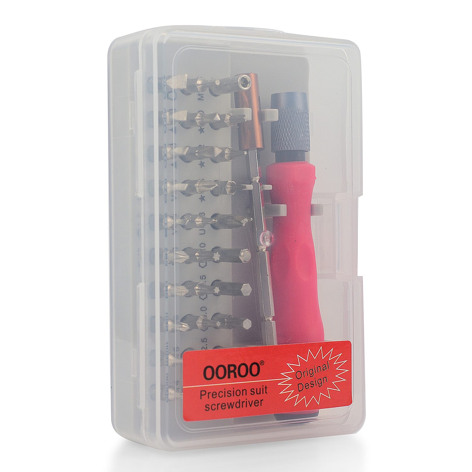 32 in 1 Screwdriver Bits Set with Magnetic Flexible Extension Rod- Red