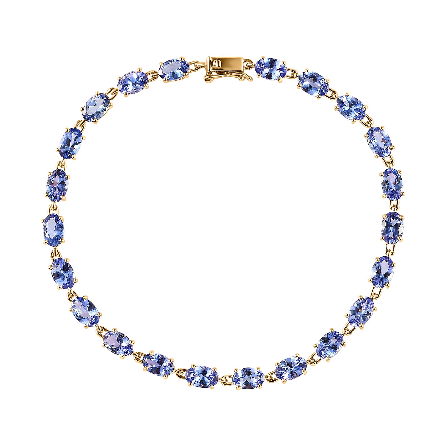 Limited Edition - One time closeout 9K Yellow Gold Tanzanite Bracelet (Size - 7.5) 10 Ct.