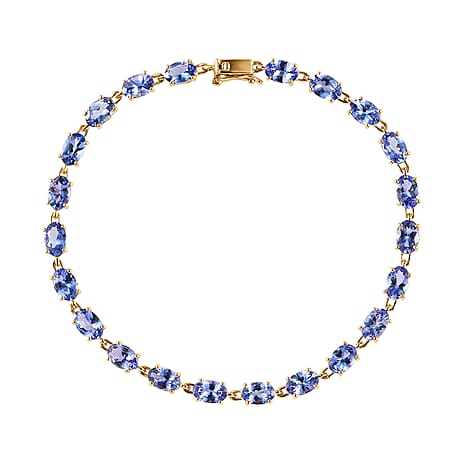 9K Yellow Gold  AA   Tanzanite  Fancy Bracelet (Size - 7.5) 9.68 ct,  Gold Wt. 3.5 Gms  9.240  Ct.