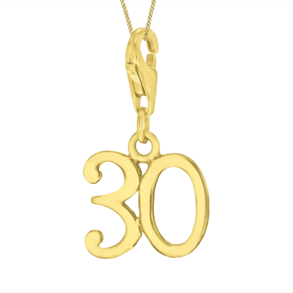 Rachel Galley Yellow Gold Plated Sterling Silver 30 Charm with Lobster Clasp