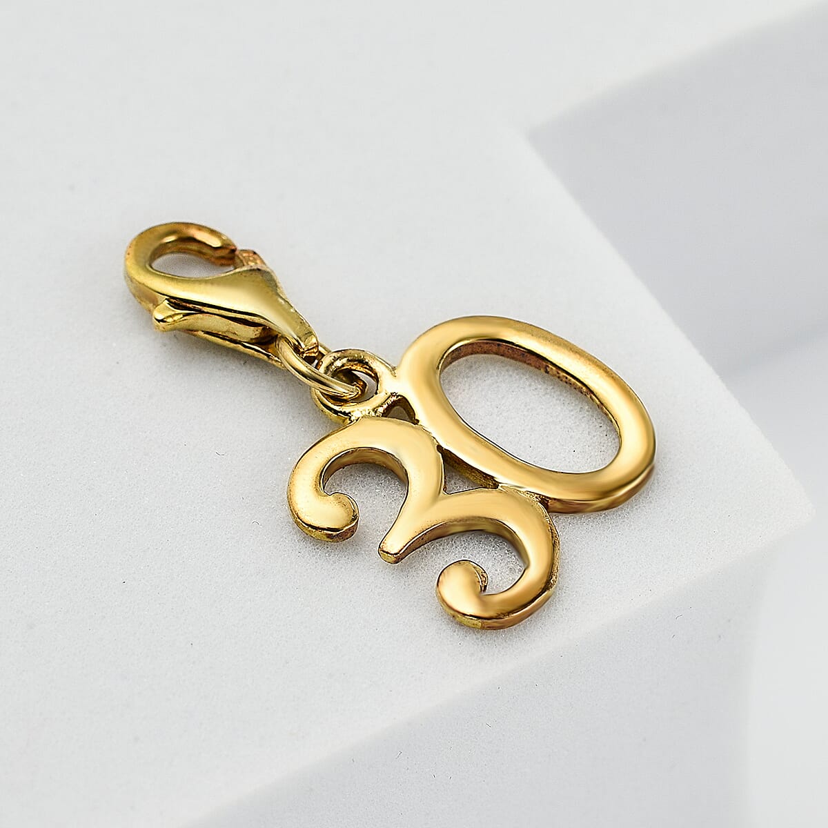 Rachel Galley Yellow Gold Plated Sterling Silver 30 Charm with Lobster Clasp
