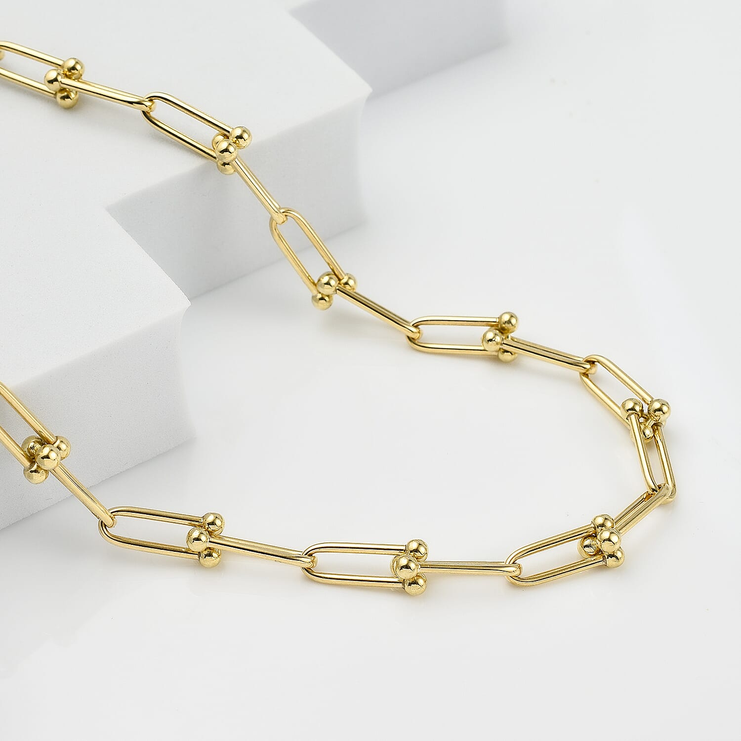 Designer Inspired - 9K Yellow Gold Industrial Necklace (Size - 20).Gold Wt 18.00 Gms