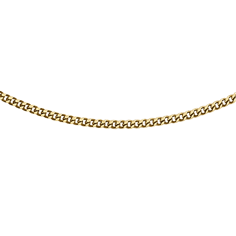 Rachel Galley - 9K Yellow Gold Diamond Cut Curb Chain (Size 18) with Spring Ring Clasp