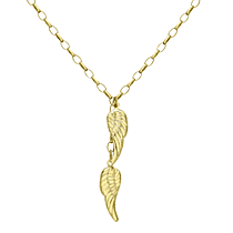 9K Yellow Gold Angel Wings Necklace (Size - 18)