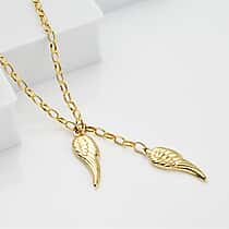 9K Yellow Gold Angel Wings Necklace (Size - 18)