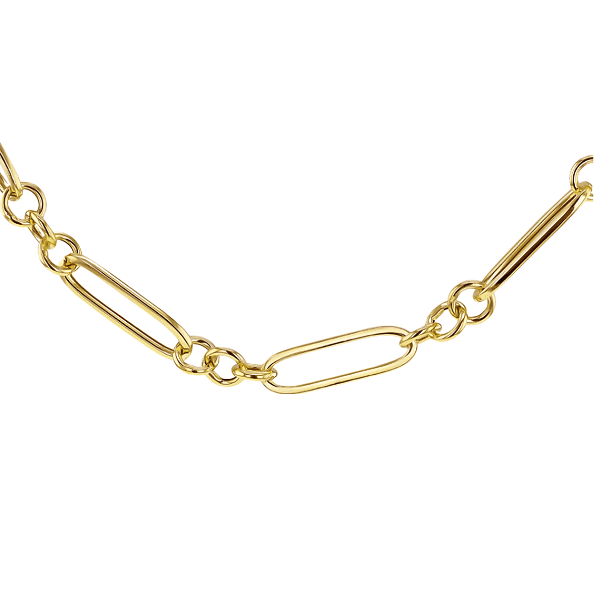 RACHEL GALLEY 9K Yellow Gold Figaro Paperclip Necklace (Size - 20) with Lobster Clasp, Gold Wt. 7.50 Gms.