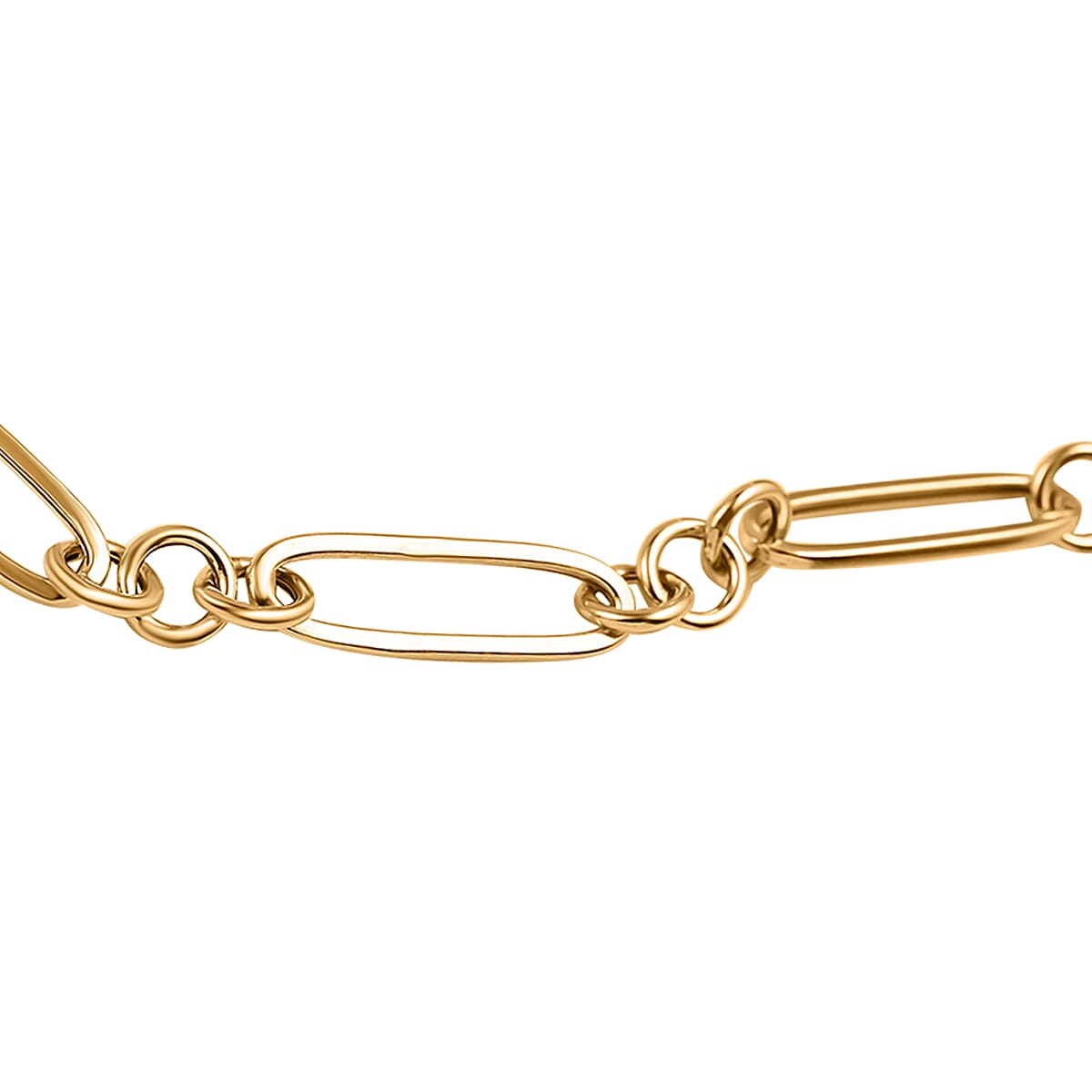 RACHEL GALLEY 9K Yellow Gold Figaro Paperclip Necklace (Size - 20) with Lobster Clasp, Gold Wt. 7.50 Gms.