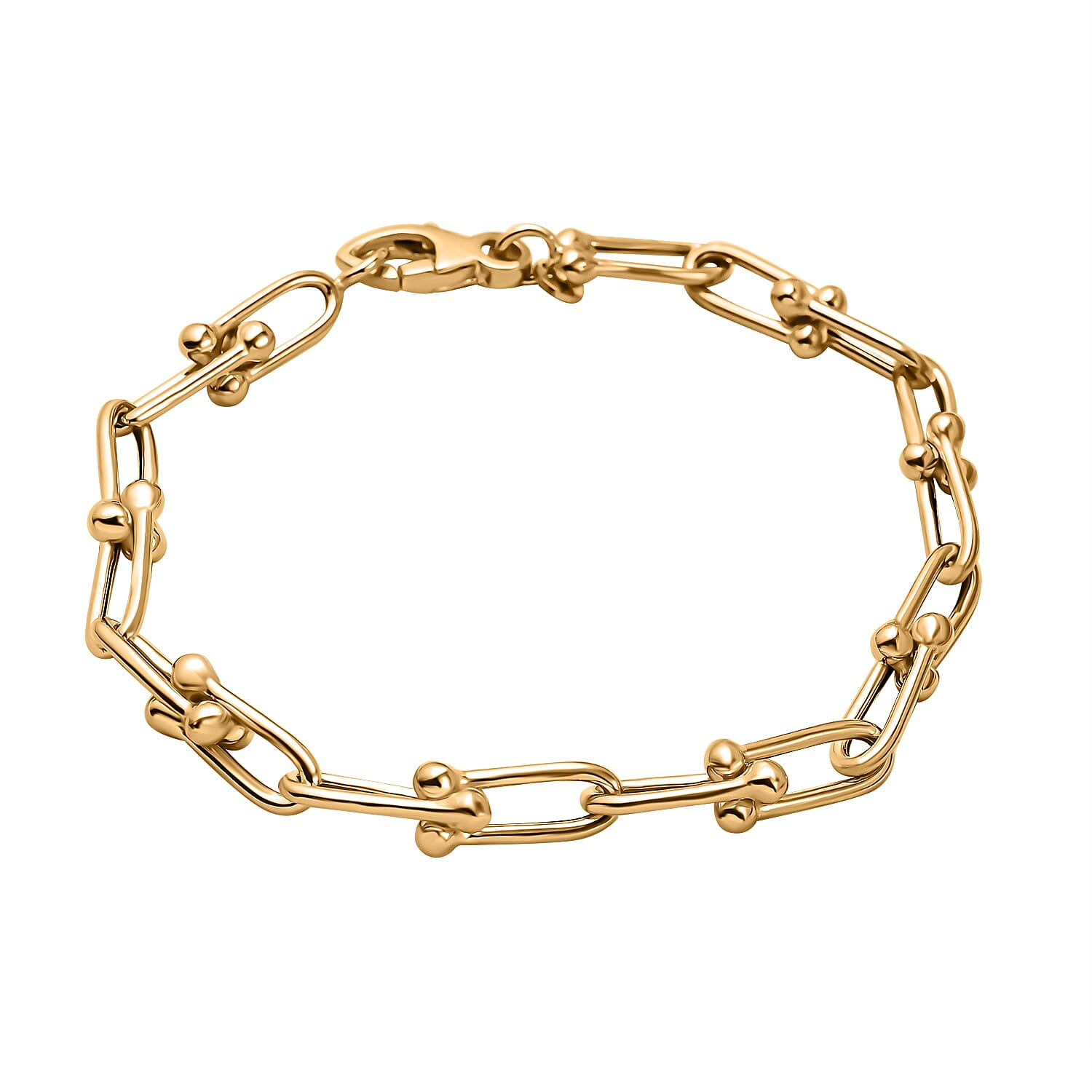 9K Yellow Gold Horseshoe U Link Bracelet (Size - 7.5), Gold Wt. 5.7 Gms