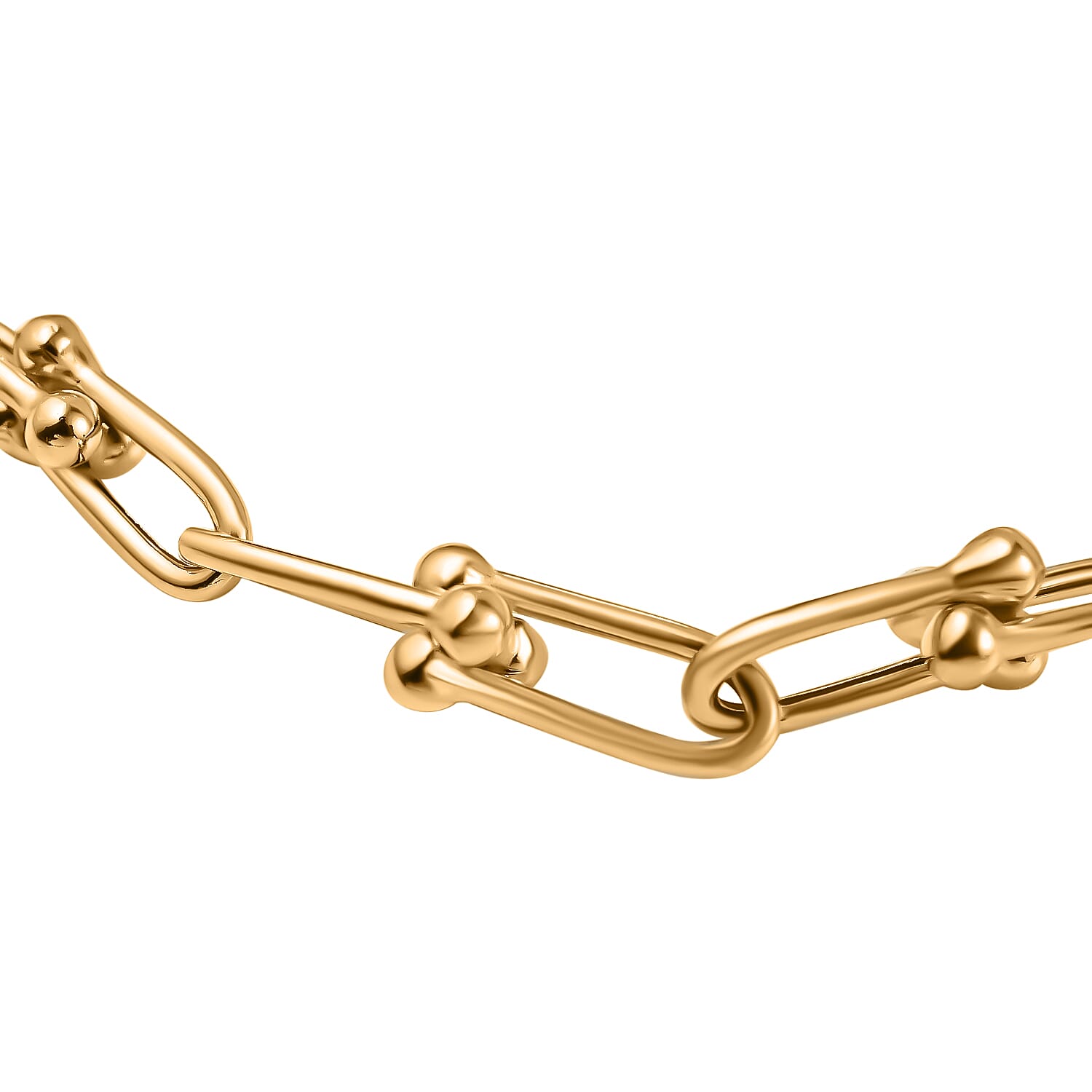 9K Yellow Gold Horseshoe U Link Bracelet (Size - 7.5), Gold Wt. 5.7 Gms