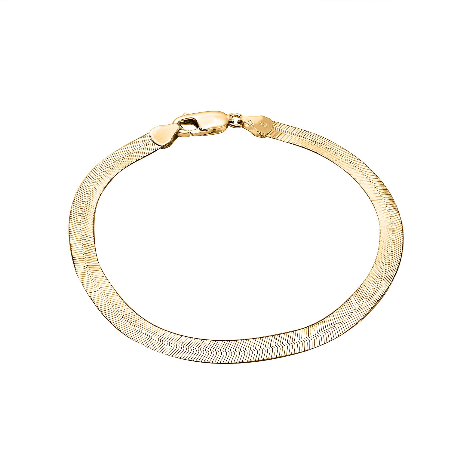 RACHEL GALLEY - 9K Yellow Gold Python Herringbone Bracelet (Size - 7.5)